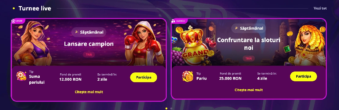 slotoro pariuri turnee
